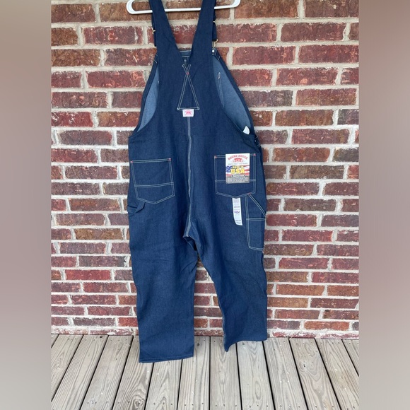 NWT Men’s Round House Dark Wash Carpenter Style Zipper Fly Overalls Size 48x30 - Picture 6 of 15